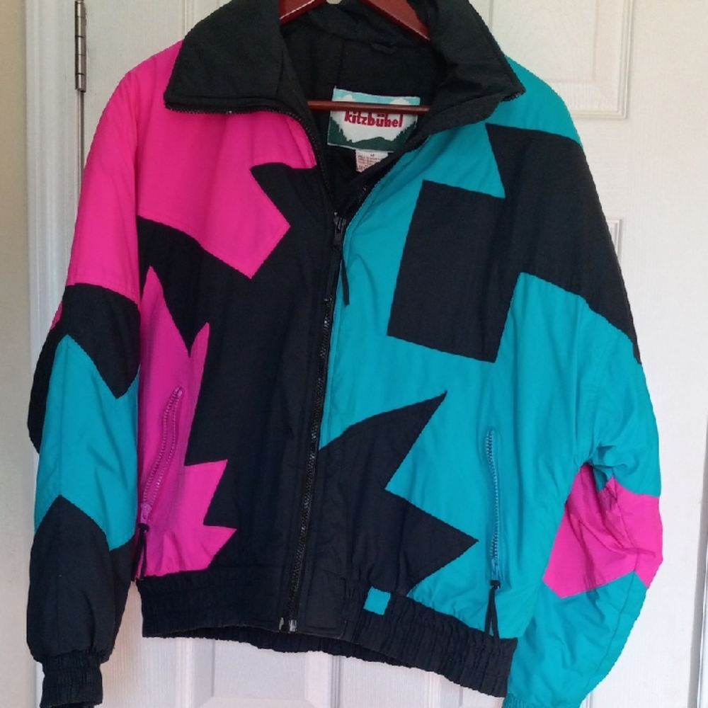 Y2K Kitzbuhel Colorful Geometric Colorblock Jacket Sz.M